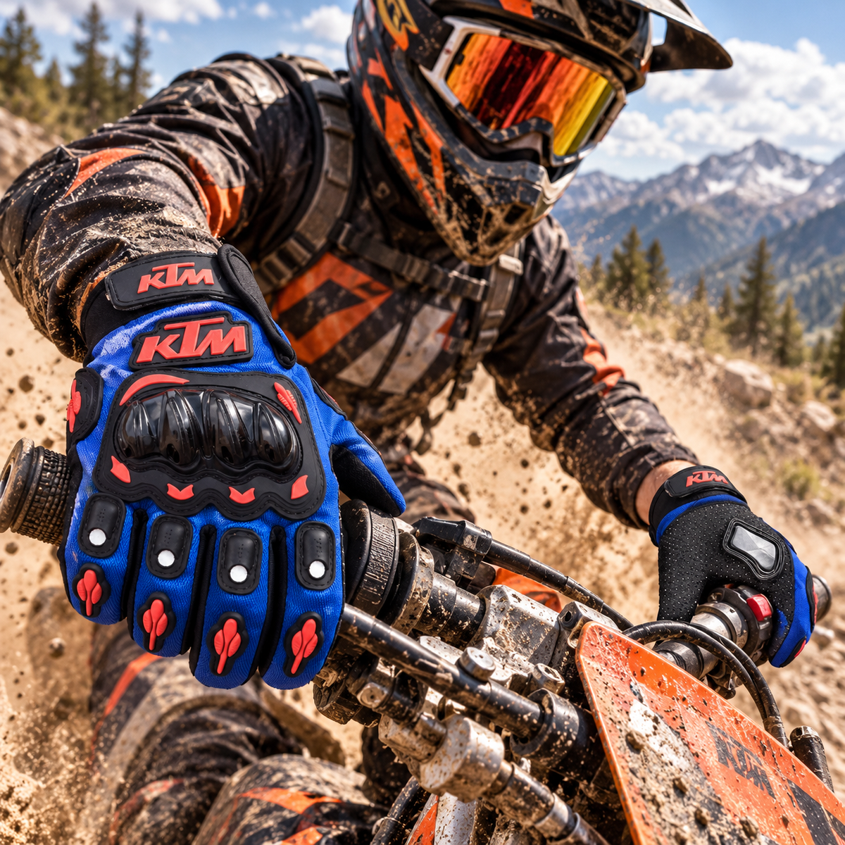 Gants de Moto KTM Protection Articulations et Grip Antidérapant - قفازات دراجات نارية مع حماية للمفاصل وتصميم مضاد للانزلاق