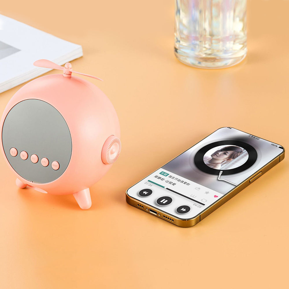 Réveil Numérique à Miroir Rechargeable avec Haut-parleur Portable Bluetooth 5.0