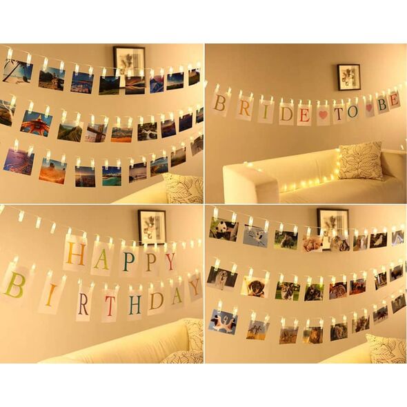 Clips lumineux pour accrocher des photos décoration intérieure