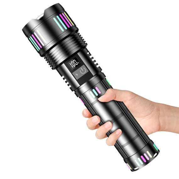 Lampe Torche tactique ultra-puissant 2000 lumens Portée 600 mètres battrie 16000mAh - مصباح يدوي تكتيكي فائق القوة