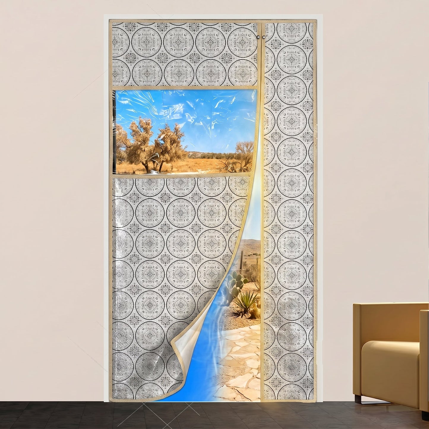 Rideau de Porte Thermique Isolant avec Fenêtre PVC - ستارة الباب الحرارية ذات النافذة الشفافة