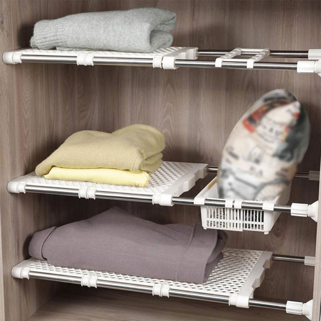 Étagère de placard mural extensible tuyau télescopique 1Pcs - رف خزانة حائط قابل للتمديد مزود بأنبوب تلسكوبي
