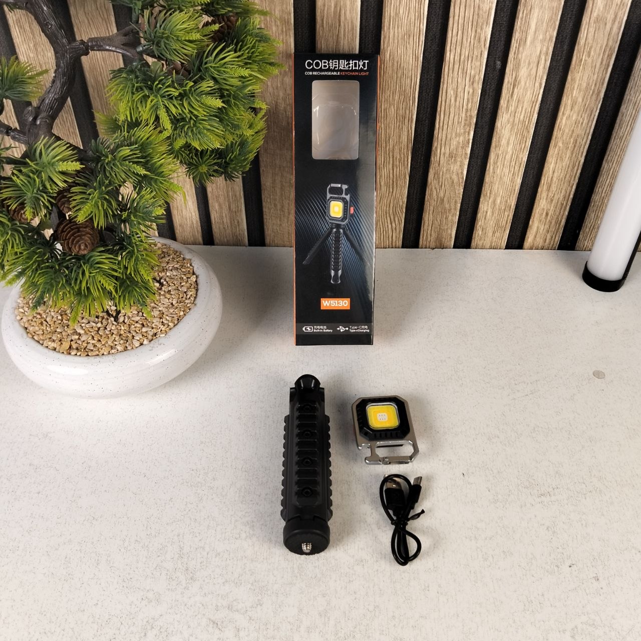 Mini Lampe de Poche COB LED Portable Rechargeable avec Trépied - مصباح متعدد الوظائف مع حامل