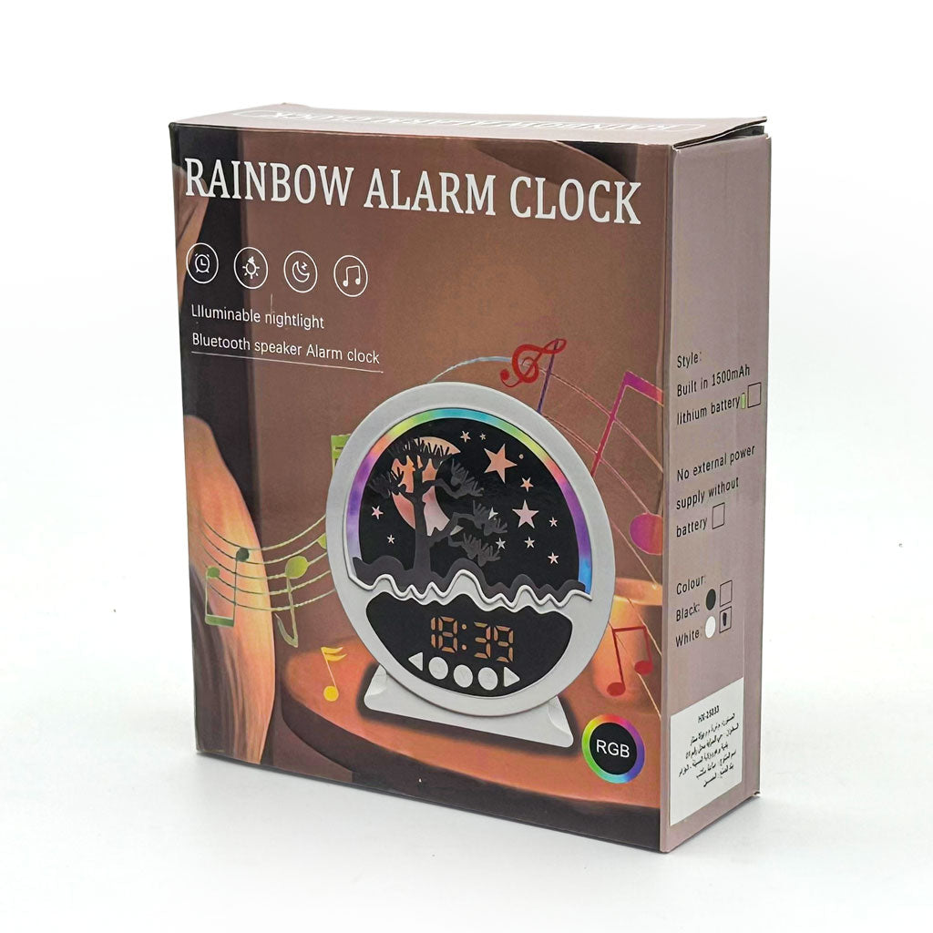 Réveil Lumineux Rainbow avec Haut-Parleur Bluetooth et Veilleuse RGB - ساعة المنبه الذكية مضيئة ومزودة بمكبر صوت بلوتوث