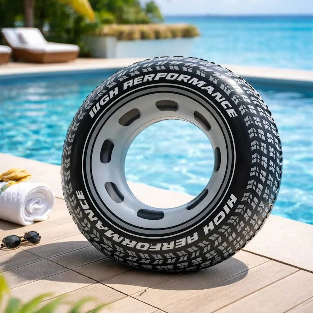 Bouée de Natation Adulte Design Pneu Sport en PVC Haute Résistance - عوامة وعجلة سباحة للبالغين بتصميم إطار السيارة الرياضي