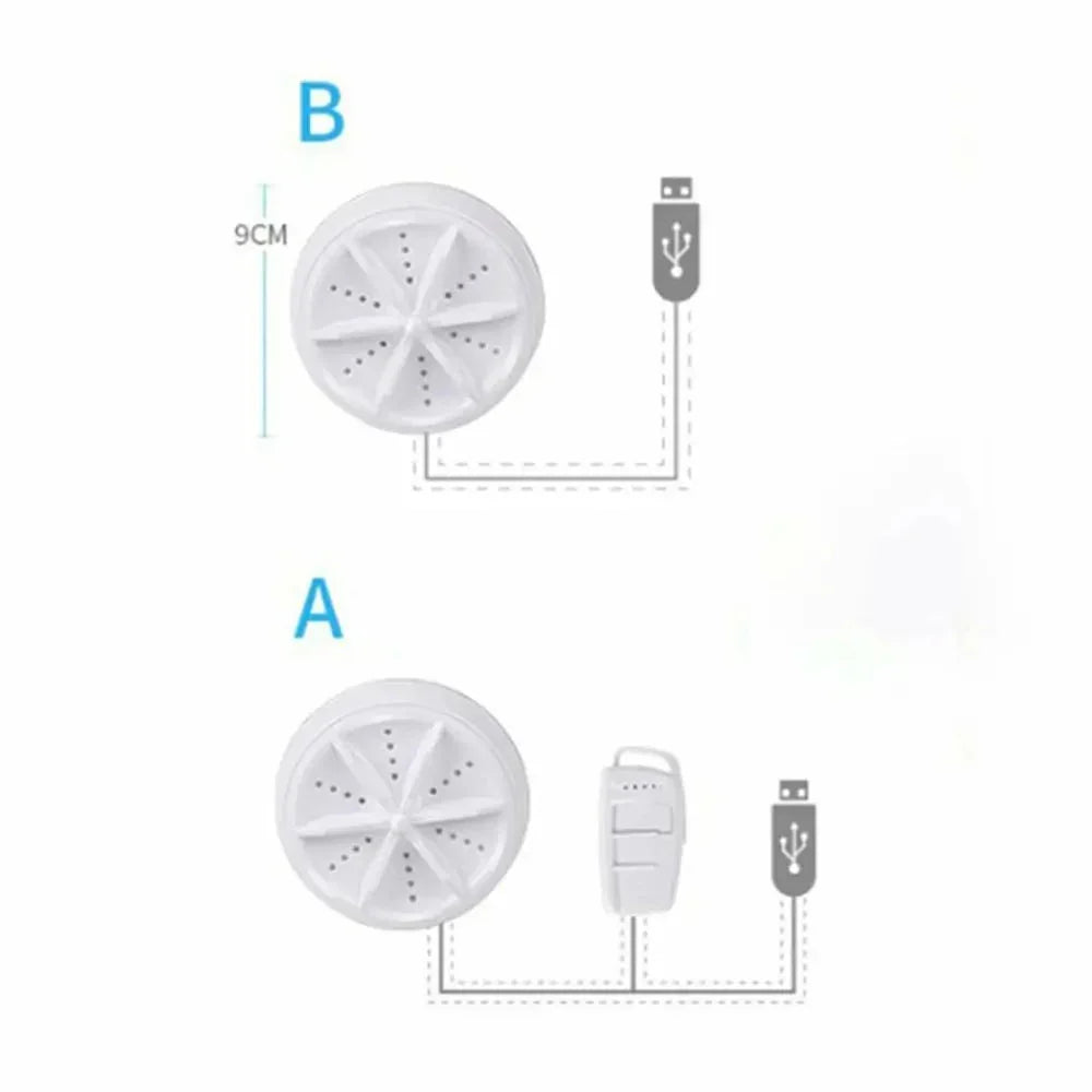 Mini Machine à Laver Portable 2 en 1, Laveuse à Ultrasons avec Câble USB