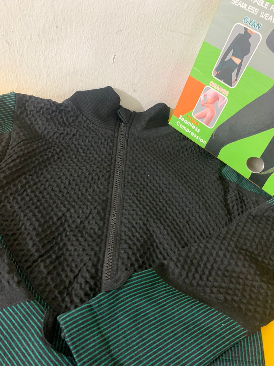 Ensembles d'entraînement pour femmes - Tenue de gymnastique sans couture à 2 pièces Vert