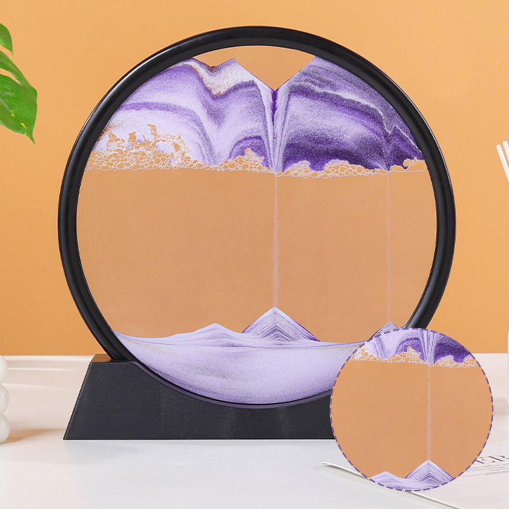 Sablier 3D en Verre rond 12 pouces pour la décoration de la maison