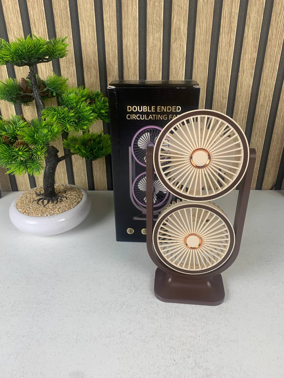 Ventilateur de Bureau Double Tête Rechargeable USB - مروحة المكتب المكتبية المزدوجة بـ 3 سرعات