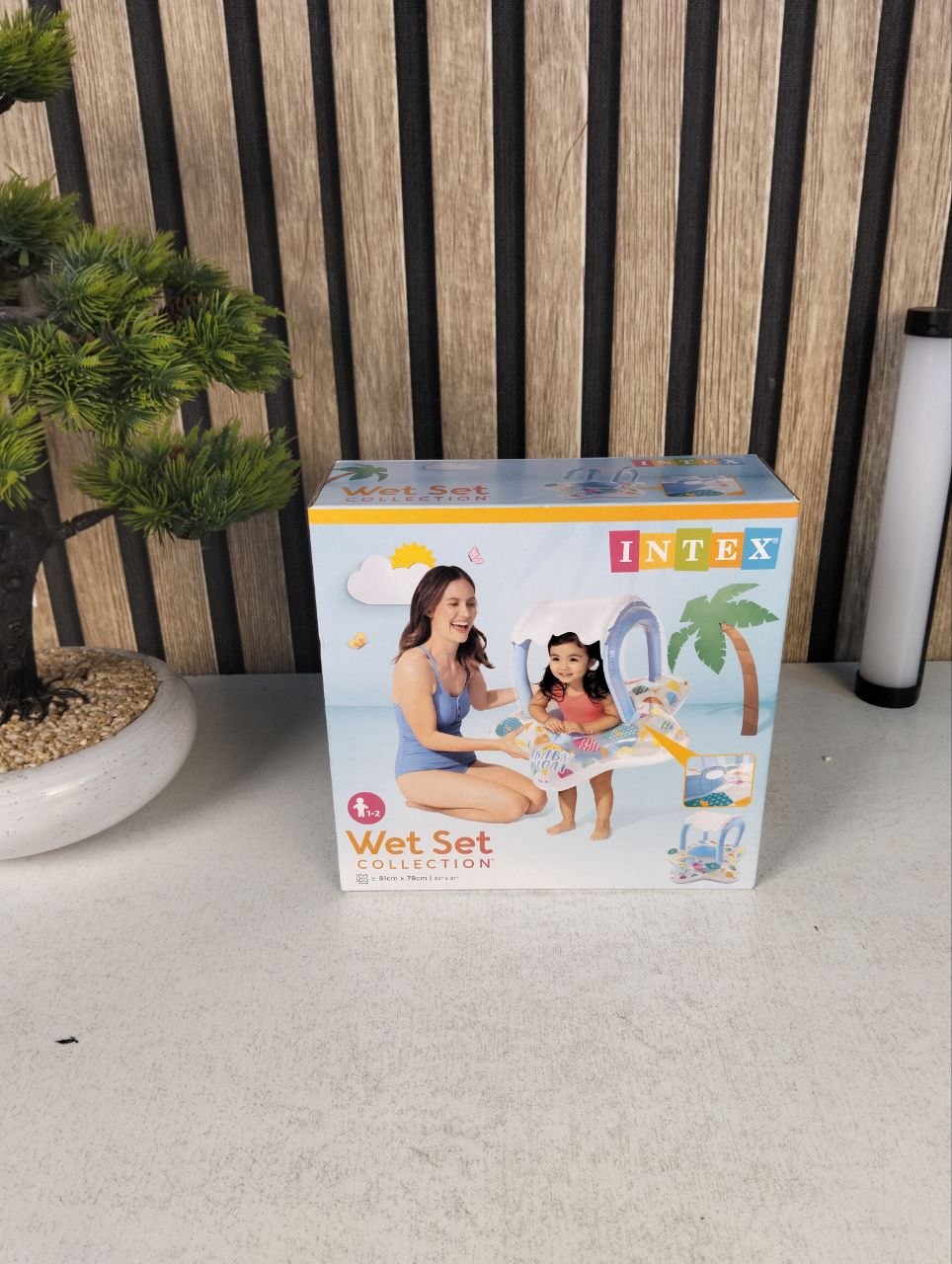 Bouée Siège Gonflable pour Bébé avec Parasol Anti-UV - Design Voiture INTEX 56573NP - عوامة السباحة المنفوخة للأطفال والرضع مع مظلة واقية من الشمس