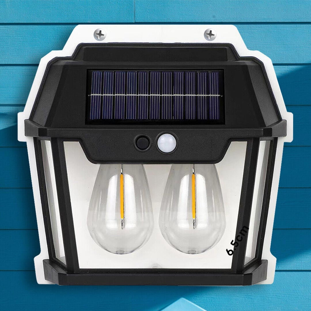 Applique murale solaire étanche pour petite maison, fil Rett à induction, lumière chaude, cour, villa, jardin, extérieur