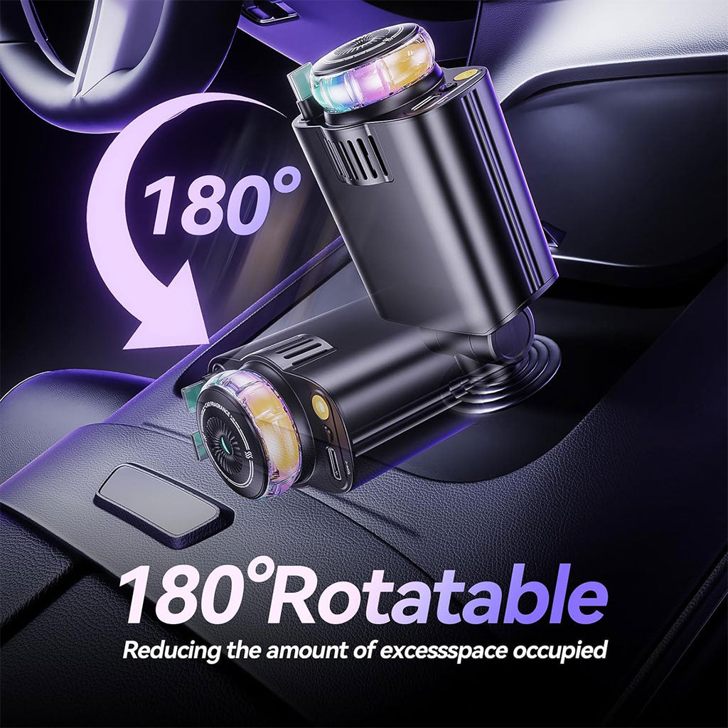 Chargeur voiture rétractable 5 en 1 avec aromathérapie et lumière des étoiles – شاحن سريع للسيارة مع معطر