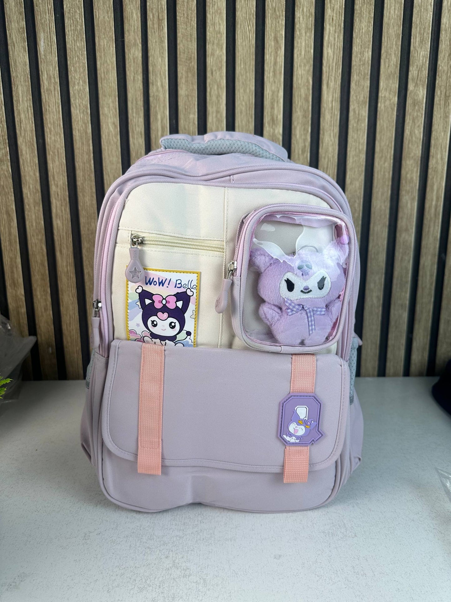 Sac à Dos Scolaire Style Kawaii Grand Volume avec Peluche Incluse Tissu Imperméable Bleu SACKDS04BLG - حقيبة مدرسية بتصميم كاوايي