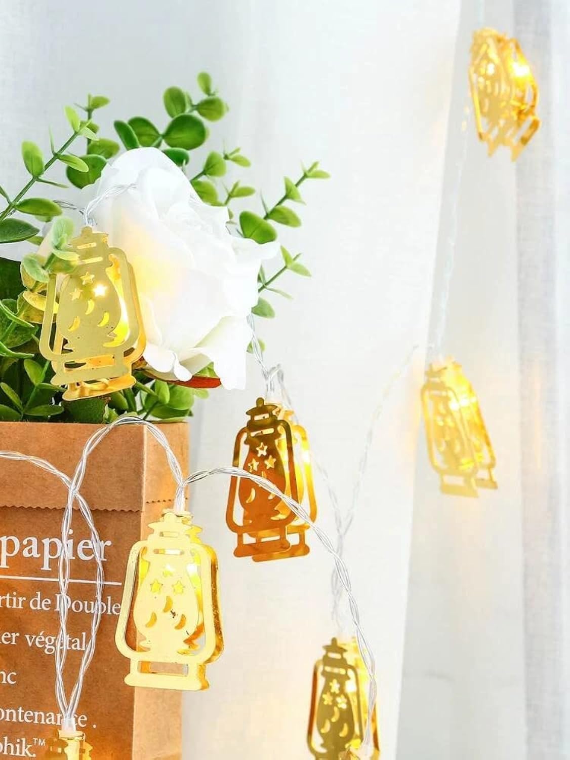 Guirlande lumineuse Fawanis de Ramadan 1.6 M / 10PCS – أضواء زينة رمضانية من فوانيس