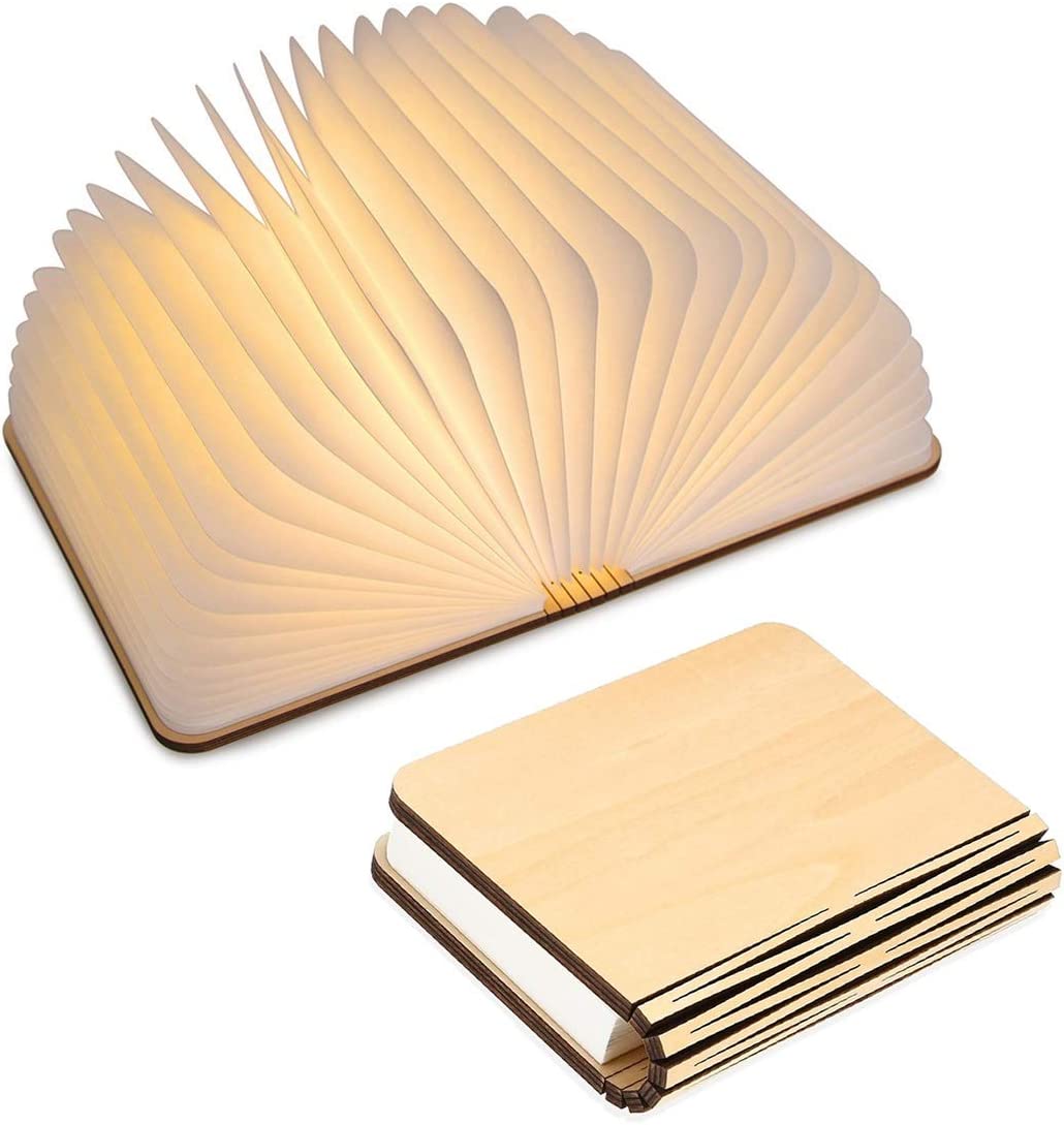 Livre lumineux LED pliable en bois 5 Modes d'éclairage rechargeable