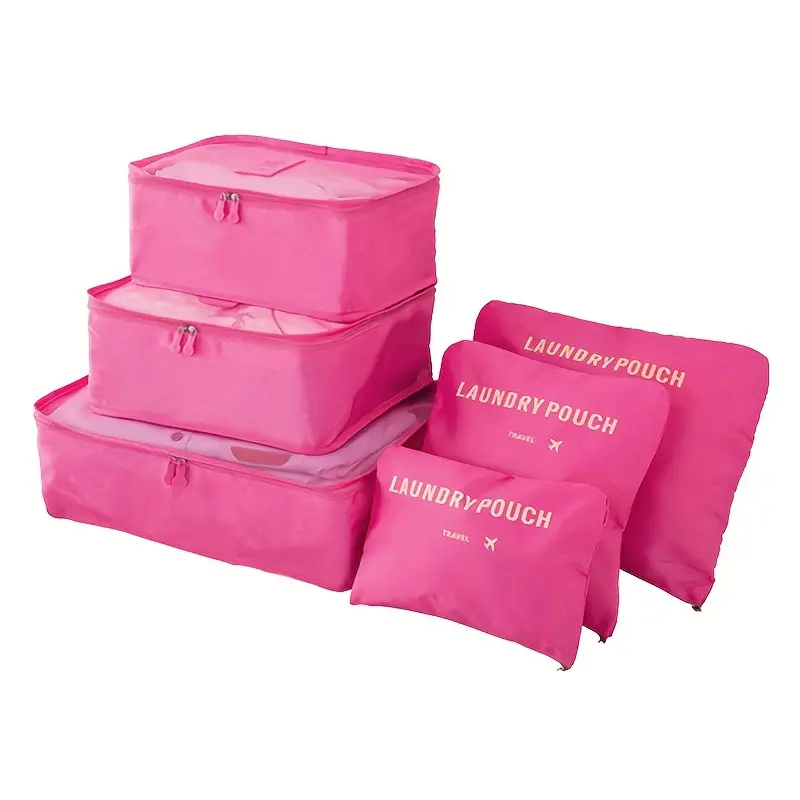 Ensemble de 6 Pcs Sacs de rangement Cube de voyage laundry Pouch