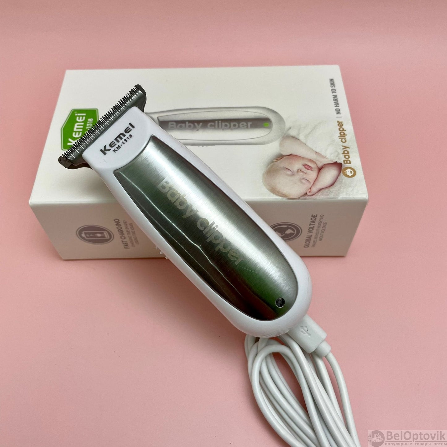 Kemei Mini tondeuse à cheveux pour bébé électrique rechargeable USB