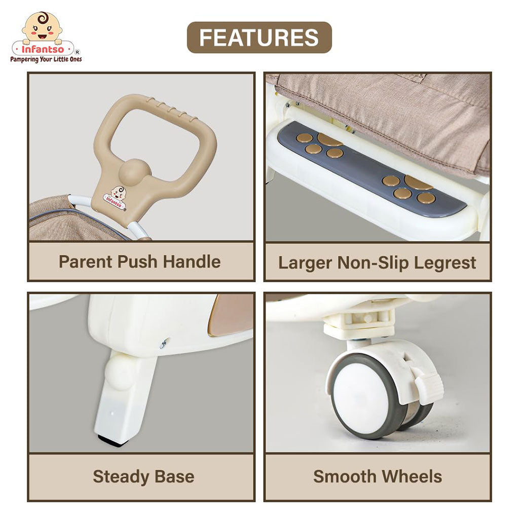 Chaise à bascule portable pour enfants avec poignée parentale inclinaison multi-positions – كرسي أطفال بعدة وضعيات للجلوس
