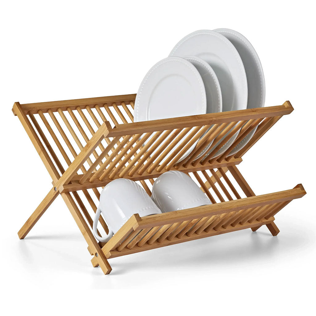 Égouttoir à vaisselle pliable en bambou de haute qualité – حامل أواني الغسيل