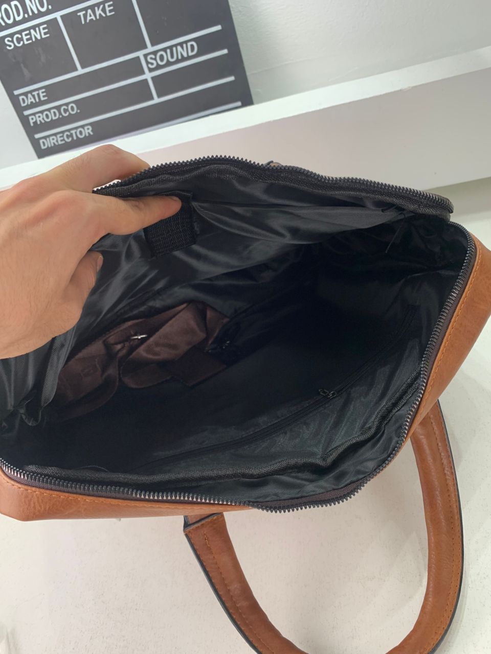 Cartable Homme en Simili Cuir Design Élégant Jeep Marron – حقيبة جلدية لون بني
