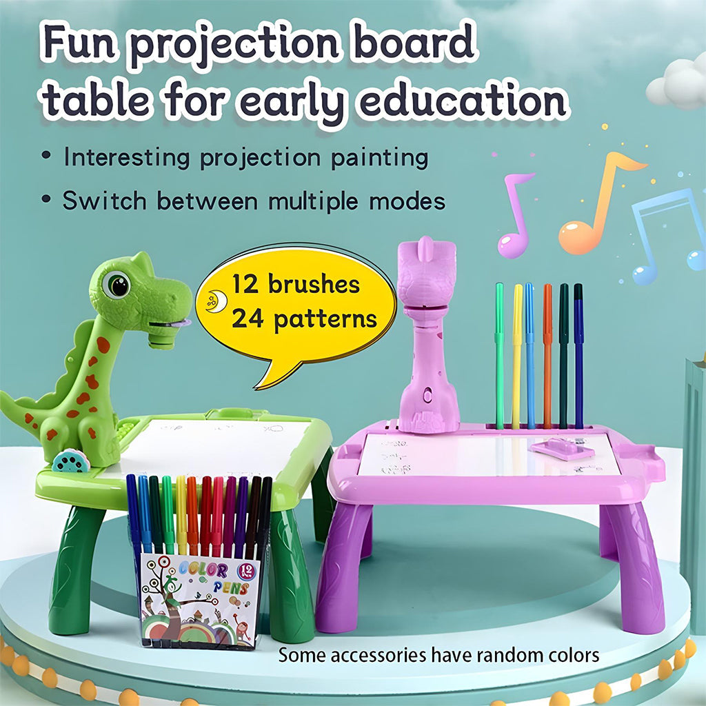 Projecteur de dessin Dino pour enfants avec 24 motifs colorés