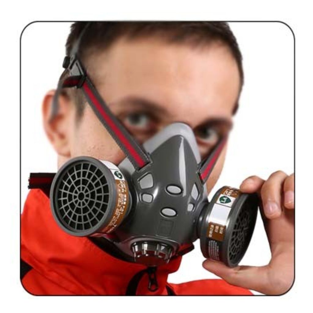 Masque de protection gaz avec 2 filtres au gel de silice – قناع تنفس للحرفيين