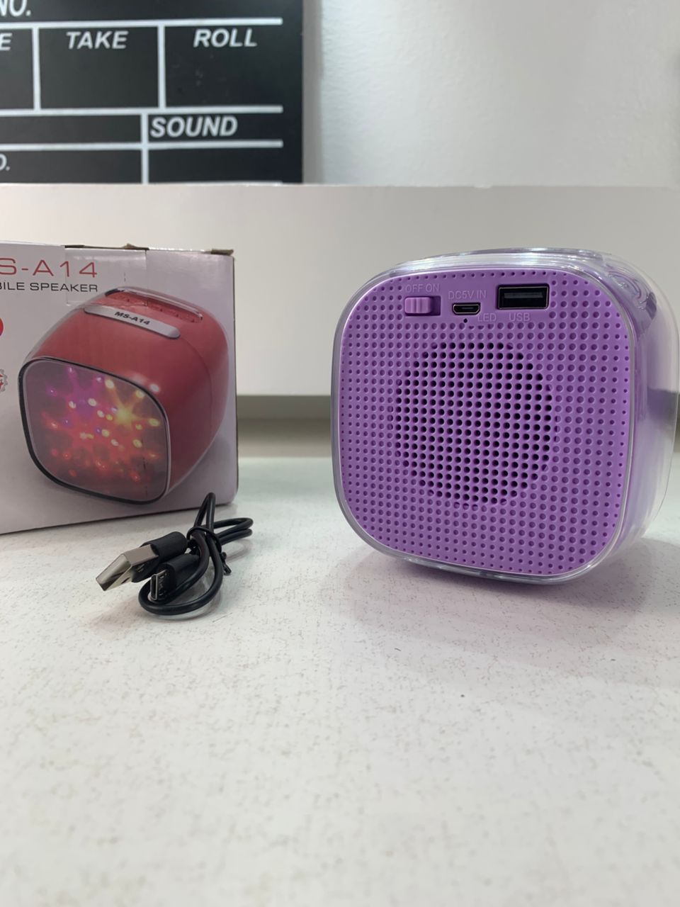 مكبر صوت محمول – Haut-parleur Mobile MS-A14 Son Puissant et Éclairage RGB Dynamique