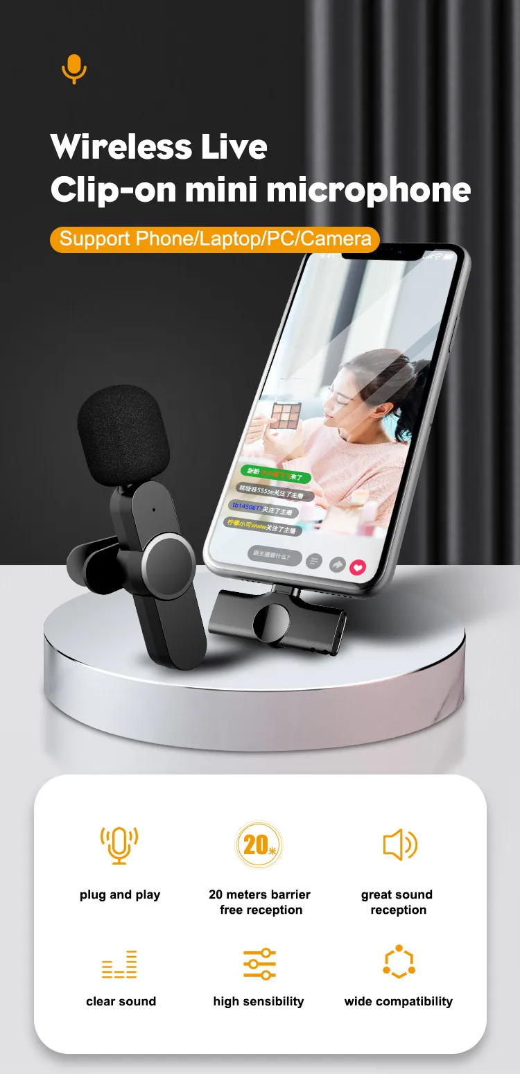 K11 Microphone-cravate sans fil Recording Audio Video Androïd / iPhone