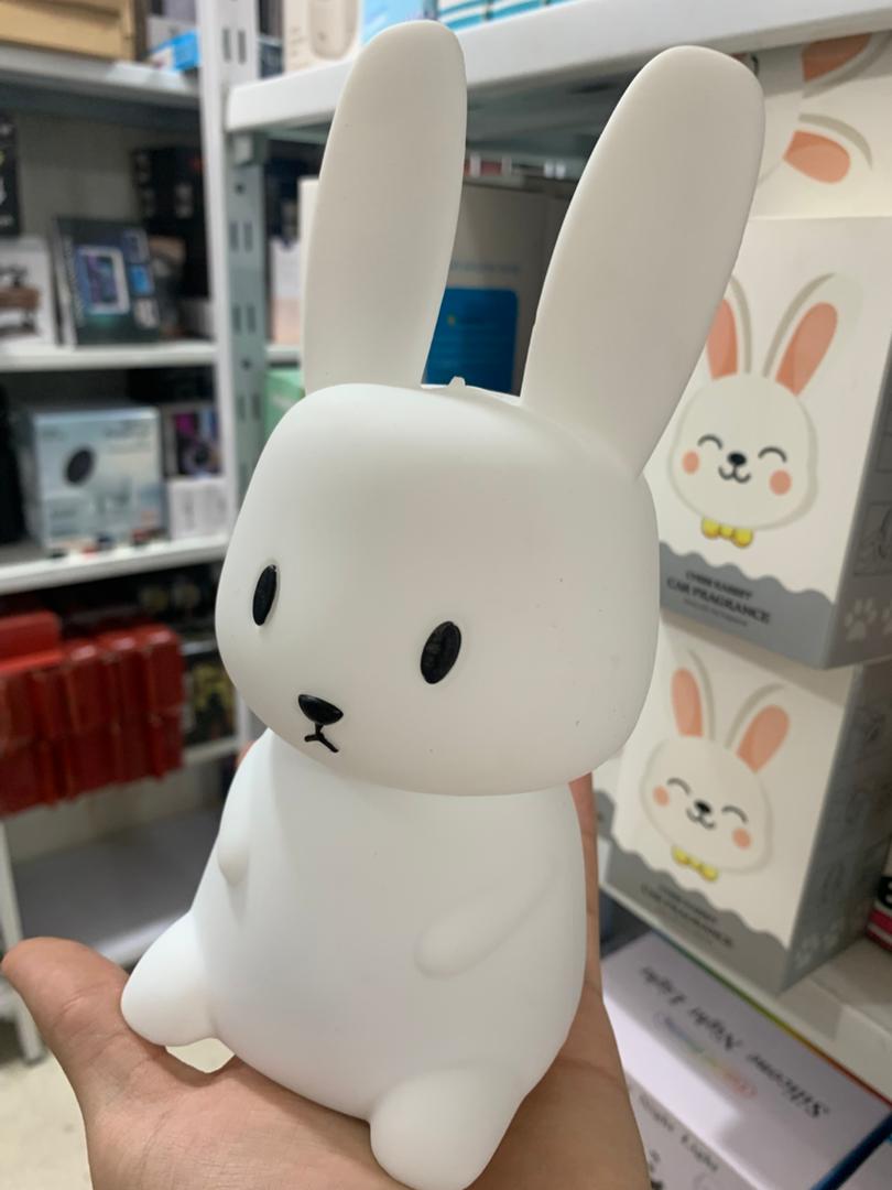 Veilleuse LED en forme de Lapin en siliconé pour enfants, avec capteur tactile