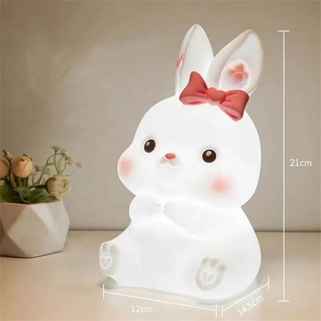Veilleuse Enfant Design Lapin Mignon LED avec Lumière Douce – مصباح سيليكون لغرف الأطفال