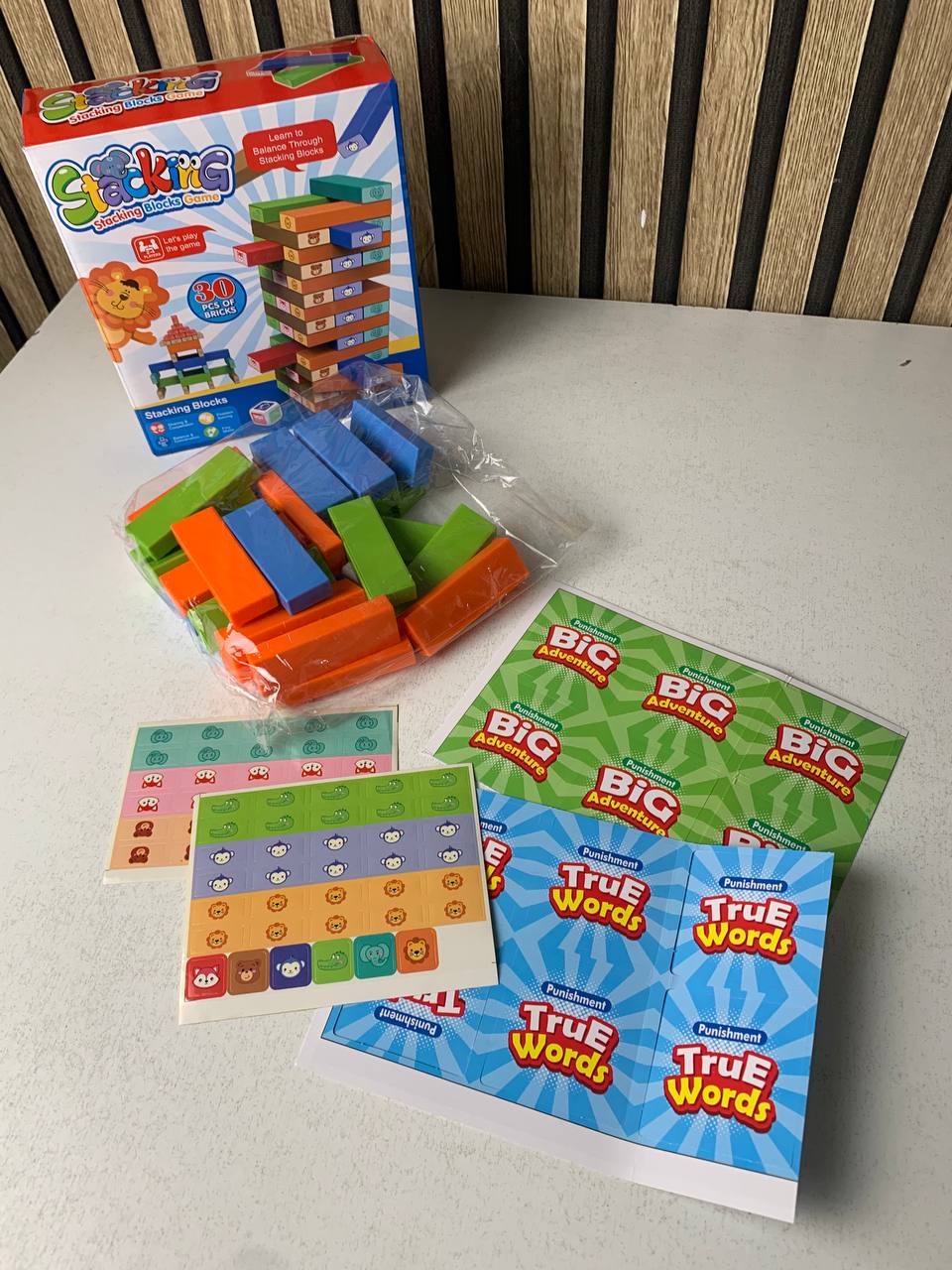 Jeu de blocs de construction colorés à faire tomber 30pcs - لعبة هدم الأبراج