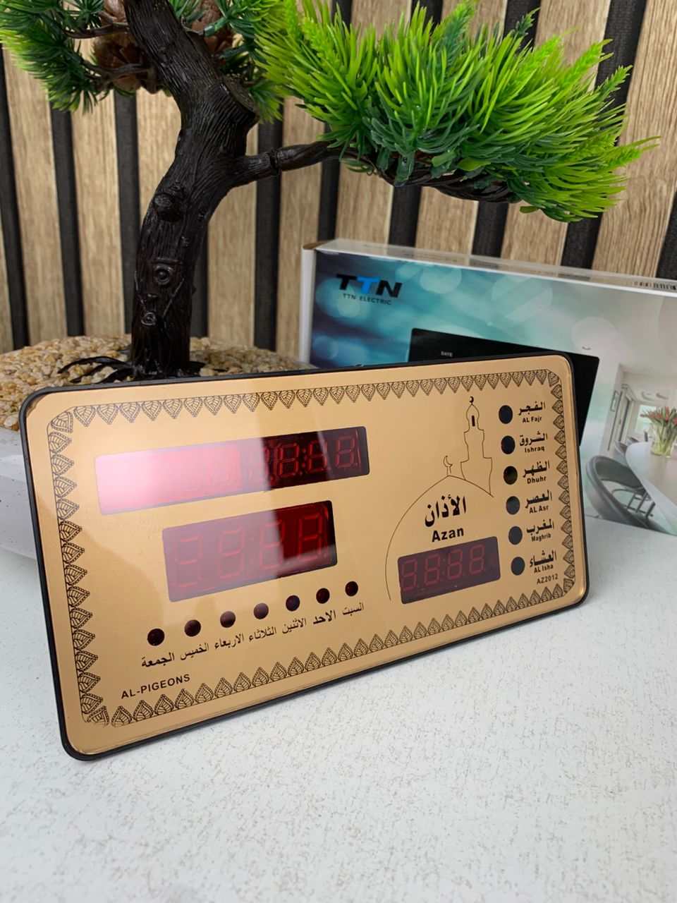 Horloge Islamic Digitale LED avec Heures de Prière AZ2012 – ساعة رقمية إلكترونية لمواقيت الصلاة