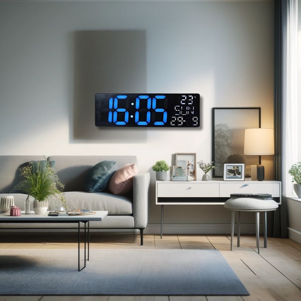 Horloge Numérique Murale LED à Éclairage Inférieur – ساعة رقمية للحائط و المكتب بإضاءة سفلية