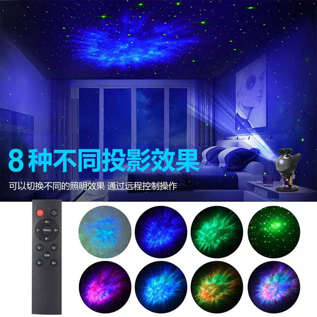 Bulldog Astronaute Projecteur Lampe Nébuleuses Espace Lumières V2