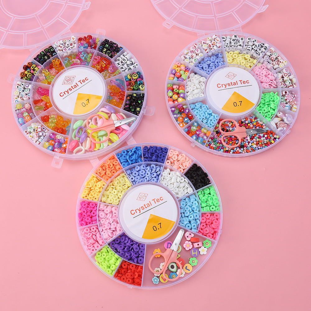 Ensemble de fabrication de bijoux Pour enfant 19 grilles Rond - مجموعة صنع المجوهرات للأطفال