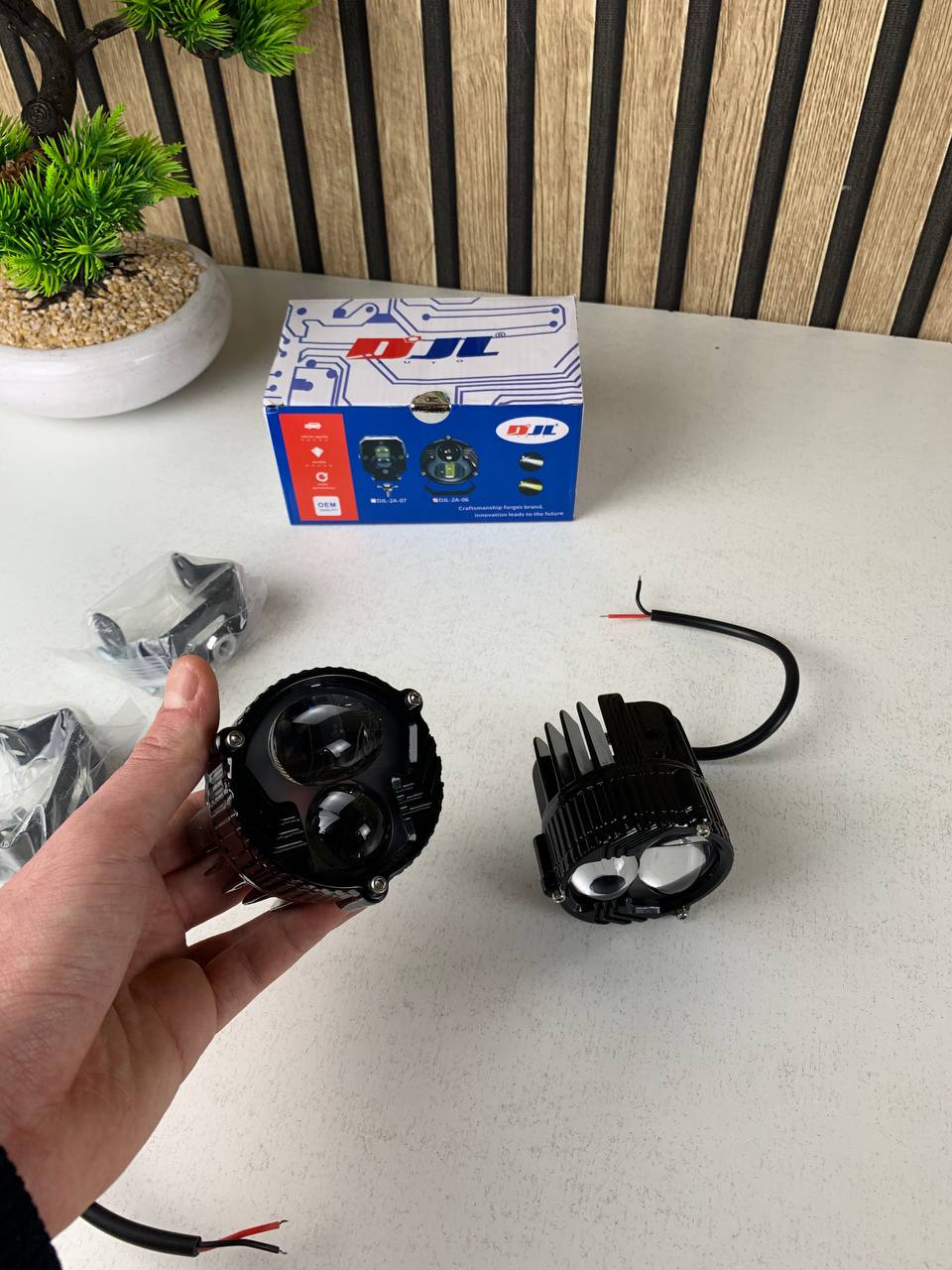 Paire de Phares Additionnels LED pour Moto – Projecteurs Anti-Brouillard 2Pcs – مصابيح دراجة نارية