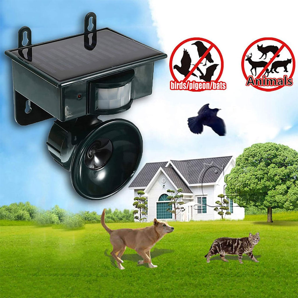 Répulsif solaire sonique pour animaux et oiseaux avec détecteur de mouvement – جهاز طارد للحيونات والطيور