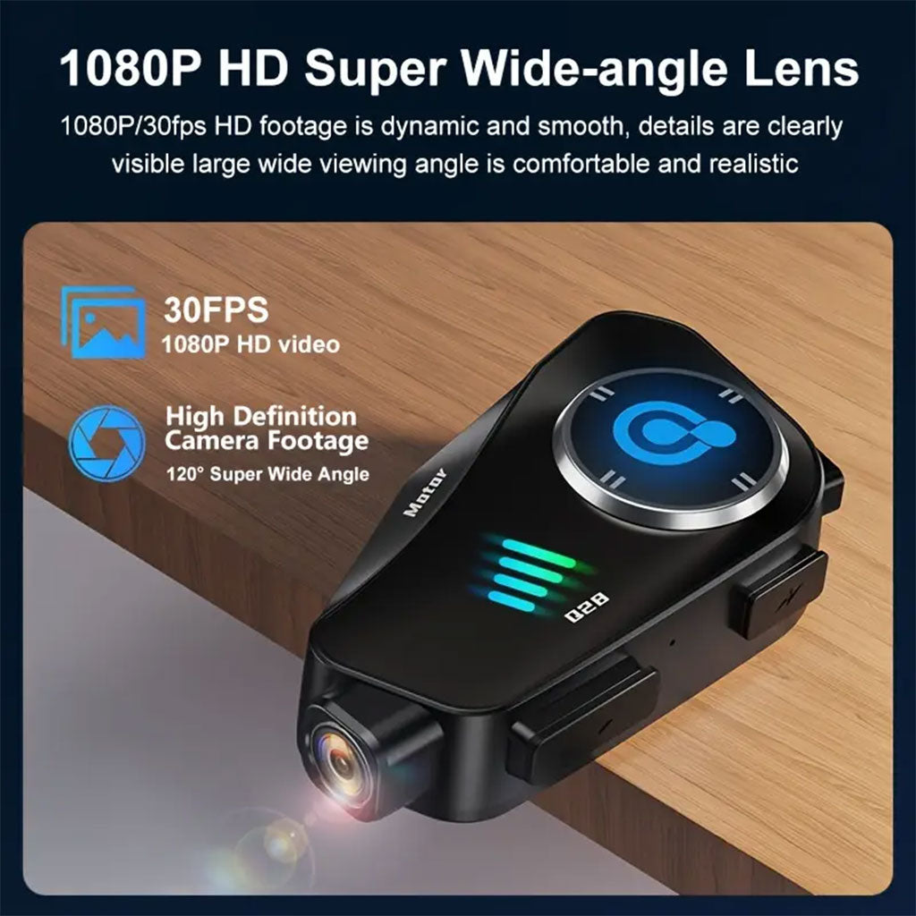 Oreillette Bluetooth pour Casque Moto avec Camera Full HD App Control – سماعات سائقي دراجة النارية مع كاميرة مدمجة