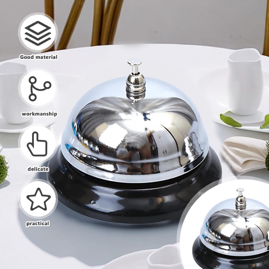 Mini Sonnette d'Appel en Métal Antirouille pour Bureau – جرس نداء معدني صغير مقاوم للصدأ للمكتب