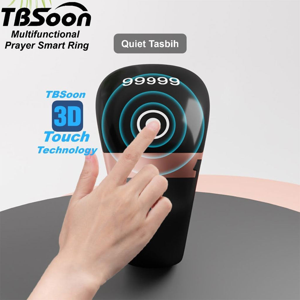 Bague Compteur Digital de Tasbih avec Affichage OLED Étanche – خاتم تسبيح إلكتروني