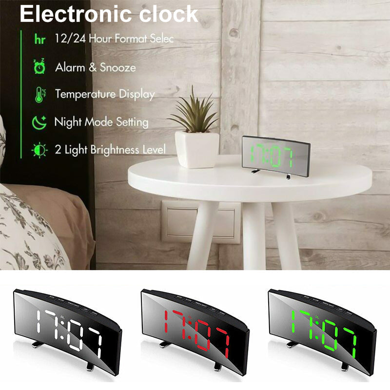 Horloge et réveil thermomètre de table electronique lumineux DT-6507