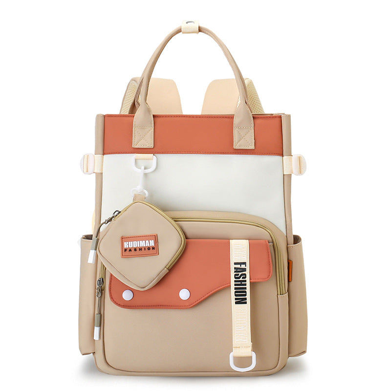 Ensemble de sacs d’école Kawai pour Enfants 2Pcs Avec Pochette Marron – محفظة 2 قطع كاواي مع محفظة صغيرة بني