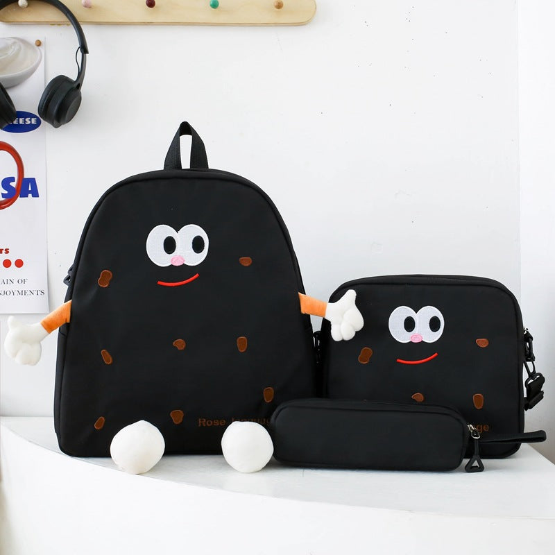 Ensemble de sacs d’école Kawai pour adolescents 3Pcs Language Jaune – محفظة 3 قطع كاواي أصفر