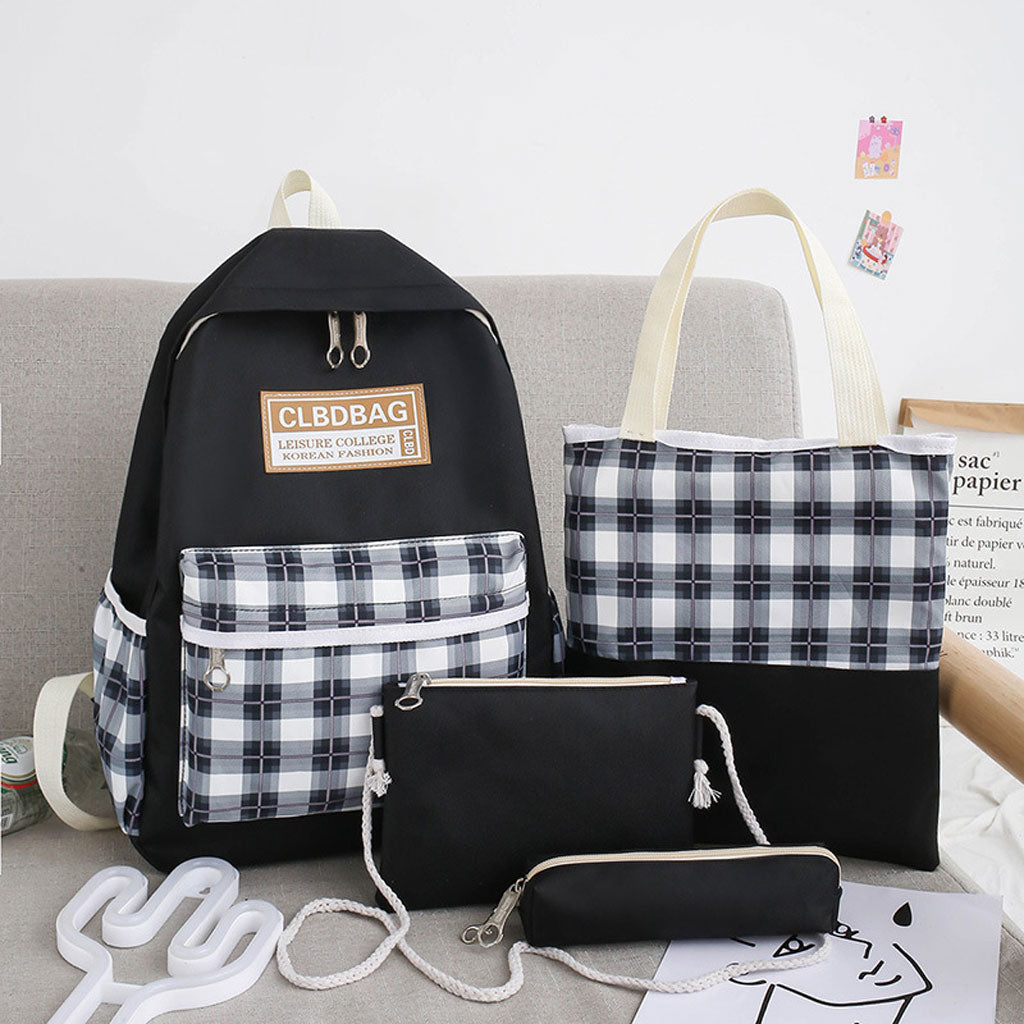 Ensemble de sacs d’école Kawai pour adolescents 4Pcs CLBD V4 Gris – محفظة 4 قطع كاواي رمادي