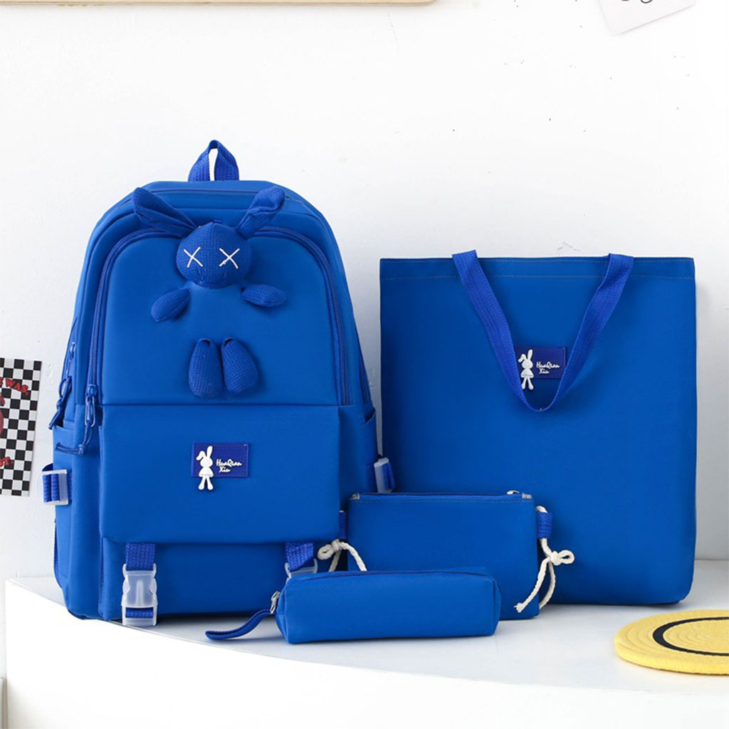 Ensemble de sacs d’école Kawai pour adolescents 4Pcs Lapin X Marron – محفظة 4 قطع كاواي بني