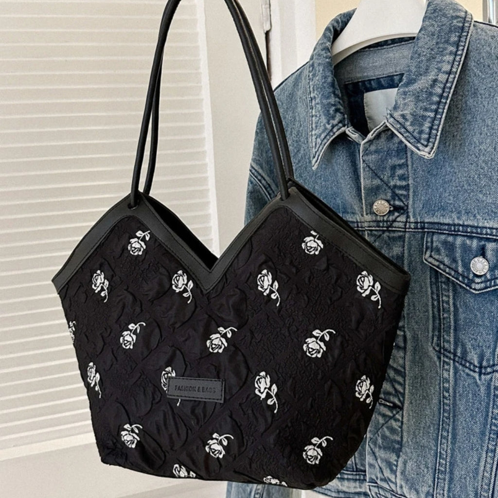 Sac à bandoulière à motif floral avec motif de patch de lettre