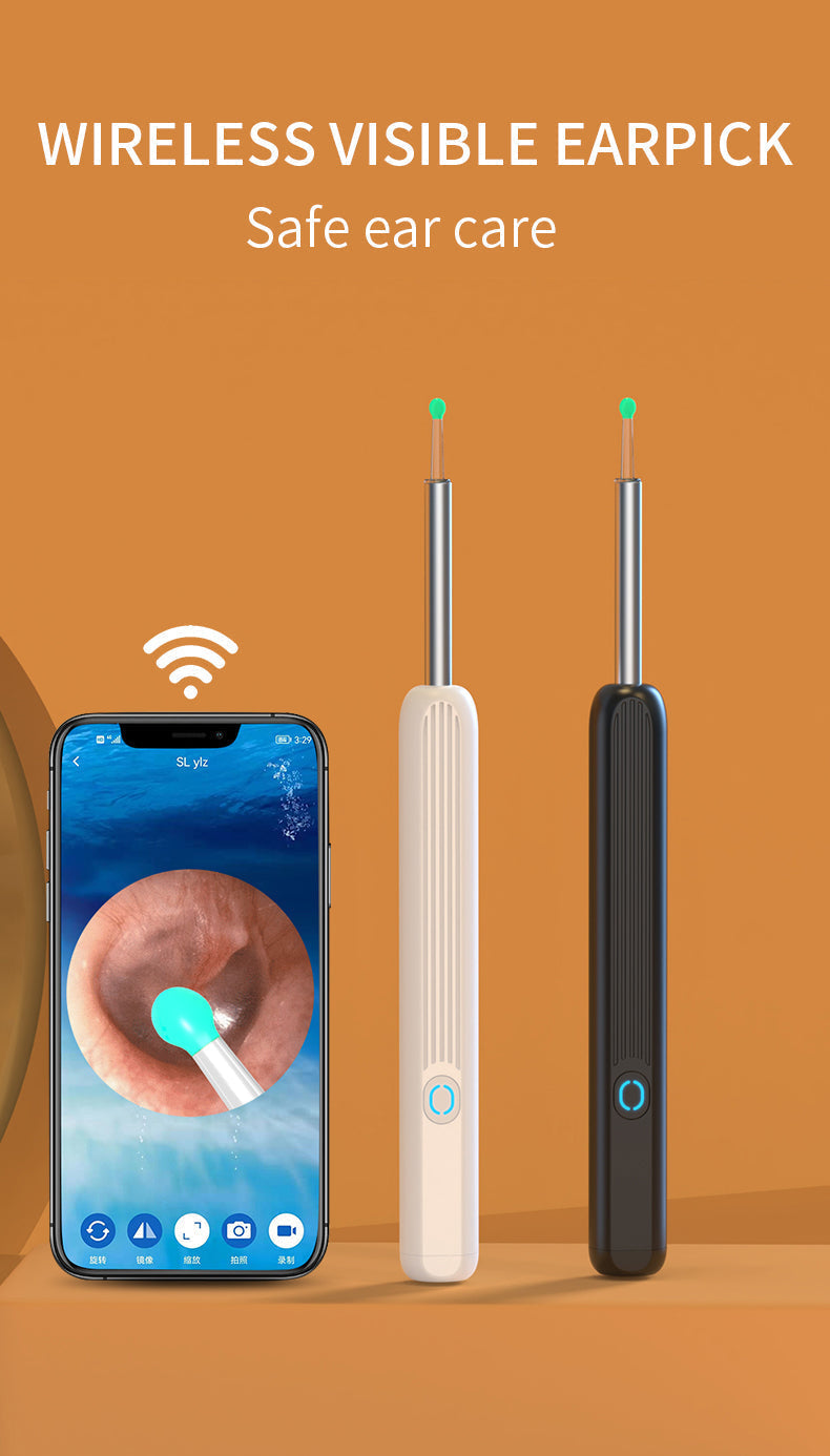 Kit de nettoyage des oreilles intelligents sans fil avec caméra et lumière LED NE3