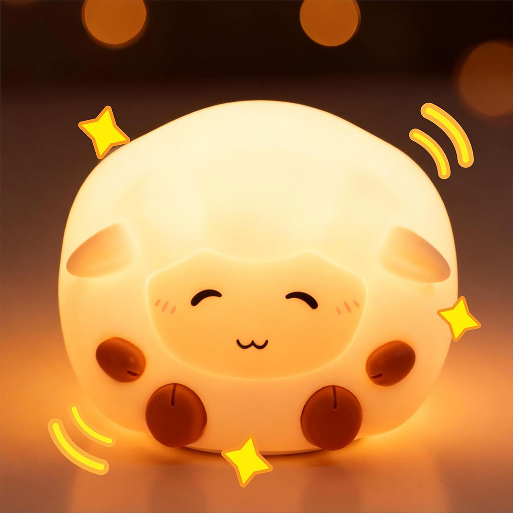 Veilleuse Mouton pour Enfants Lampe LED souple et rechargeable – مصباح سيليكون لغرف الأطفال