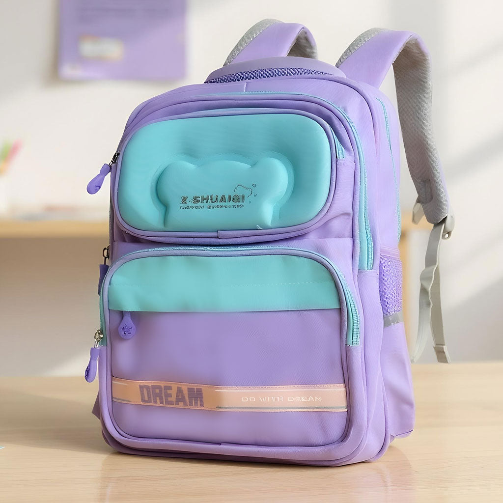 Sac à Dos Scolaire Orthopédique pour Enfants X-SHUAIQI Rose et Bleu – محفظة مدرسية للأطفال وردي وأزرق