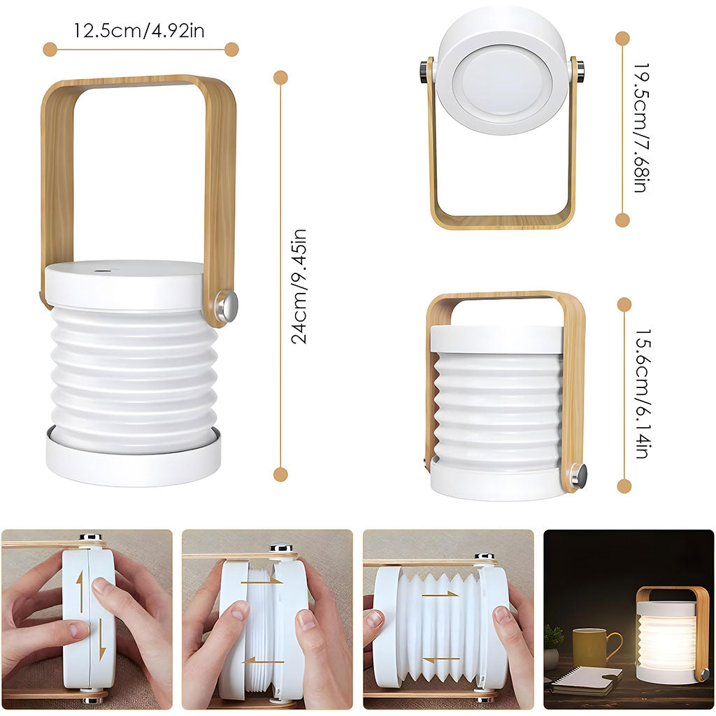Lampe de Table Télescopique et Pliable 4 en 1 à intensité variable 3 niveaux